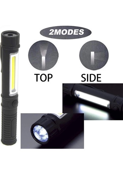 Mavi Stil 6000 Lümen Cob LED Çalışma El Feneri Manyetik Taban ve Klip Çok Fonksiyonlu Cep Kalem Işık Muayene Çalışma Işığı Araba Tamir Parçalar (Yurt Dışından)