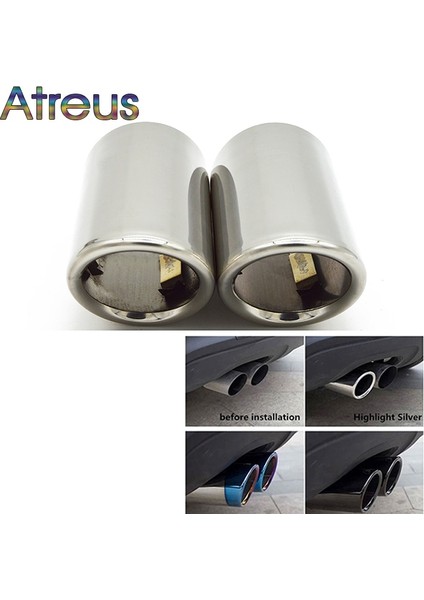 Mavi Stil Atreuar Egzoz Ucu Susturucu Boru Kapağı Audi A4 B8 A3 A1 Q5 Vw Tiguan Volkswagen Passat B7 cc Için Oto Aksesuarları (Yurt Dışından)