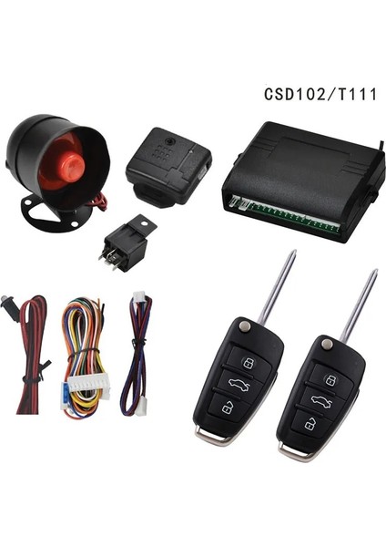 Alarm Stili ile Evrensel Araba Alarm Sistemi Uzaktan Kumanda Merkezi Kapı Kilidi Kilitleme Kablosuz Giriş Sistemi Kiti Araba Oto Alarmı (Yurt Dışından)