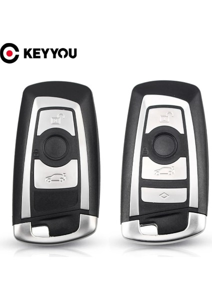 4 Düğme Gümüş Tarzı Keyyou Anahtar Kutu Kapağı Değiştirme Bmw Cas4 F Serisi E90 E92 E93 X5 F10 F20 F30 F Düğme Kabuk (Yurt Dışından)