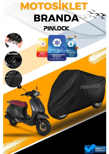Kuba Bluebird Su Geçirmez Siyah Motosiklet Brandası Miflonlu Kalın Premium Kumaş Clipsli