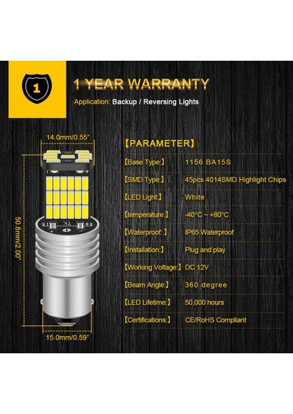 BA15S P21W 1156 W LED Araba Ters Işık Canbu BA15S LED Ampul Işık Geri Bmw E46 E34 E53 X5 E70 E90 E36 E60 E39 F10 E30 F20 E92 (Yurt Dışından)