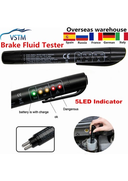 Devre Test Cihazı Stili Araba Teşhis Araçları Fren Hidroliği Akü Devre Test Cihazı 5 LED Mini Elektronik Fren Hidroliği Sıvı Test Kalemi Araba Araç Için (Yurt Dışından) fırsatları