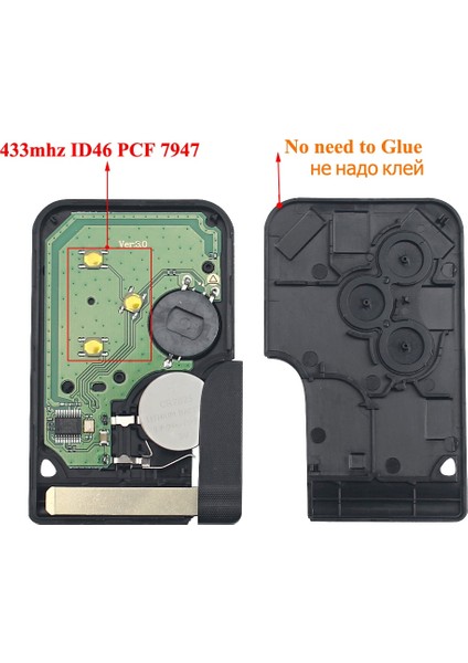 Model 2 Tarzı Keyyou 3 Düğme Akıllı Kart Anahtarı 434 Mhz ID46 Pcf Renault Clio Logan Megane Enic Uzaktan Pcb Araba Anahtarı Kart Anahtarı (Yurt Dışından) indirimleri