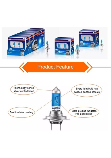 H4 Osram H7 H4 H3 H1 24V Truck x Farlar Yüksek Güçlü K Parlatıcı ve Beyazlatıcı Halojen Lamba (2 Adet) (Yurt Dışından) indirimleri