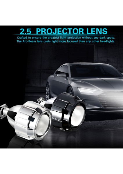 L-Siyah Kabuk Stili 1 Parça Gtl H4 H7 Için 2.5 Inç Evrensel Bi Xenon Hıd Motosiklet Araba Far Projektör Len Yükseltme Melek Gözler Projektör Lens Drl (Yurt Dışından)