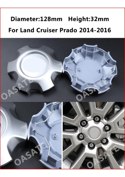 Diğer Modeller Tarzı Toyota Land Cruiser Prad Tx Vx 4.0l Logolu Çiviler Için Alaşım Jant Merkezi Hub Cap Jant Kapakları (Yurt Dışından)