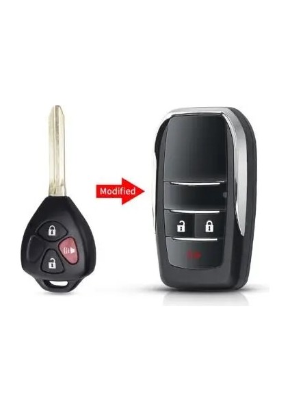 2 Artı 1 Düğme Stili + Düğmeler Modifiye Flip Katlanır Uzaktan Boş Anahtar Kabuk Toyota Corolla Rav4 TOY43 Için (Yurt Dışından)