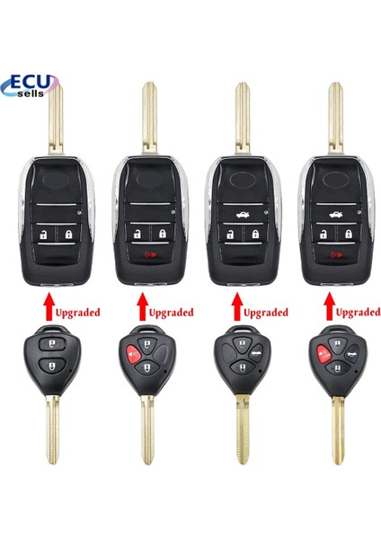 2 Artı 1 Düğme Stili + Düğmeler Modifiye Flip Katlanır Uzaktan Boş Anahtar Kabuk Toyota Corolla Rav4 TOY43 Için (Yurt Dışından)