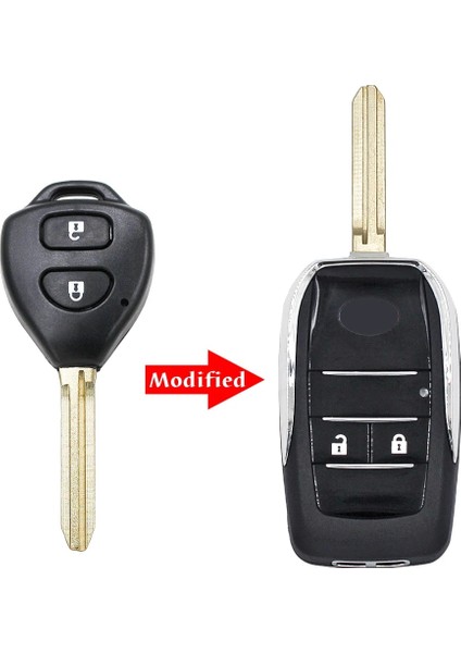 2 Artı 1 Düğme Stili + Düğmeler Modifiye Flip Katlanır Uzaktan Boş Anahtar Kabuk Toyota Corolla Rav4 TOY43 Için (Yurt Dışından)