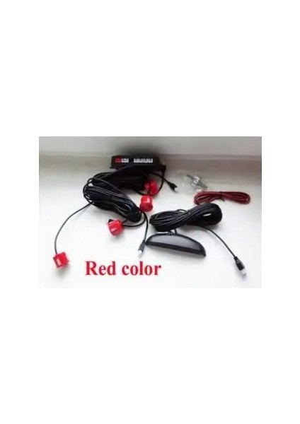 Kırmızı 4 Sensörlü Otopark Sensörü 12 V Otomatik Ters Arka Yardım Yedekleme Park Radar Buzzer Alarm Monitör Sistemi Alarmı 5 Renk (Yurt Dışından)
