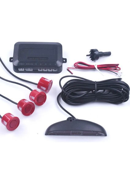 Kırmızı 4 Sensörlü Otopark Sensörü 12 V Otomatik Ters Arka Yardım Yedekleme Park Radar Buzzer Alarm Monitör Sistemi Alarmı 5 Renk (Yurt Dışından)