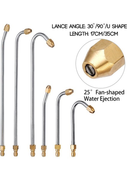 Kırmızı Stil 6 Boyutlu Araba Yıkayıcı Metal Jet Lance Su Tabancası Yüksek Basınçlı Temizleyici Eki G Araba Aksesuarları Için Açılı Lance (Yurt Dışından) modelleri