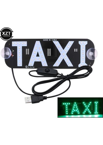 Mavi USB LED Gösterge Işığı Panel Işareti Uyarı Işığı Araba Iç Taksi Ubers Sürücü Taksi Işığı ile Anahtar Emme Işaret Sinyali (Yurt Dışından)