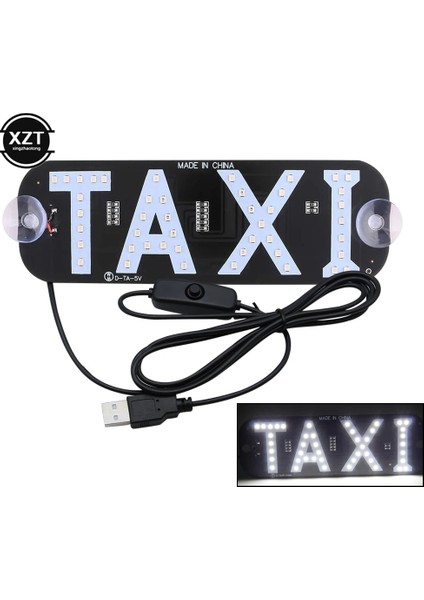 Mavi USB LED Gösterge Işığı Panel Işareti Uyarı Işığı Araba Iç Taksi Ubers Sürücü Taksi Işığı ile Anahtar Emme Işaret Sinyali (Yurt Dışından)