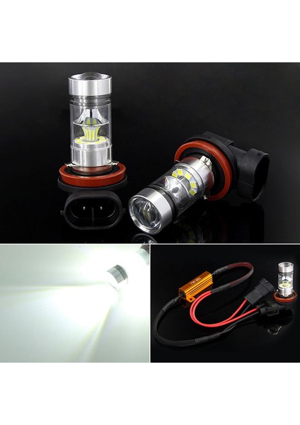 2 Adet LED Sis Anbus Beyaz H8 H11 LED Sis Ampul Araba Drl Lambası Audi Av A4 B6 B8 B5 A B7 A A7 A8 Q5 Q7 Tt S6 (Yurt Dışından)