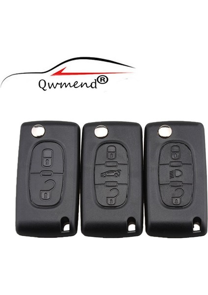 4b HU83 CE0523 Stili Düğmeler Araba Anahtarı Durumda Peugeot Için Citroe Flip Katlanır Araba Anahtarı Kabuk Yok Logo (Yurt Dışından) fiyatları