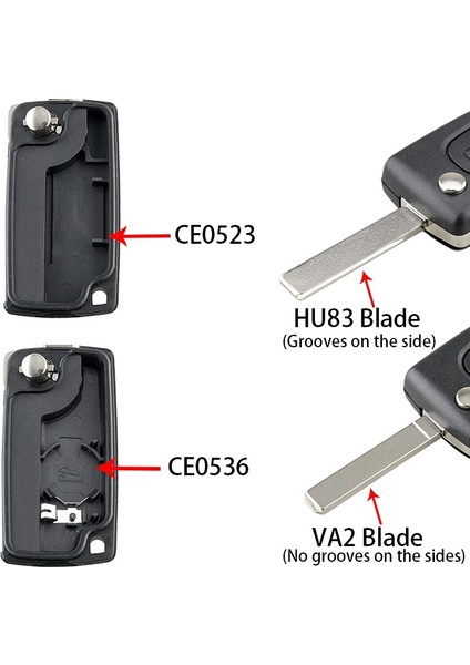 4b HU83 CE0523 Stili Düğmeler Araba Anahtarı Durumda Peugeot Için Citroe Flip Katlanır Araba Anahtarı Kabuk Yok Logo (Yurt Dışından) modelleri