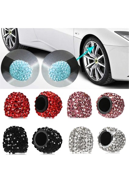 Stil 1-Kırmızı Stil Rystal Araba Lastik Valf Kapakları Elmas G Toz Geçirmez Tekerlek Valf Kapağı Araç Bling Araba Charms Dekor Oto Aksesuarları (Yurt Dışından) modelleri