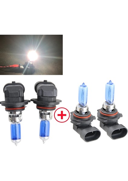 1 Çift Hb3 + 1 Çift Hbk Beyaz 55W 12V Halojen Far Lambaları Yüksek Kısa Far Kafa Lambası Ampulleri (Yurt Dışından)