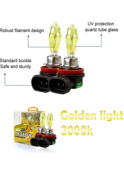 H7 Stili 3000K Altın Carctr Araba Halojen Lamba 12V 100W H1 H3 H4 H7 Hk 6000K Araba Için Uzak ve Yakın Far Halojen Ampuller (Yurt Dışından)
