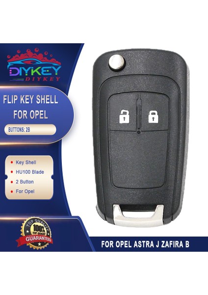 Dıykey 2 Düğme HU100 Kesilmemiş Boş Uzaktan Anahtar Kabuk Kılıf Opel Astra J Zafira B Insignia Adam Astra J Cascade Karl Zafira C (Yurt Dışından)