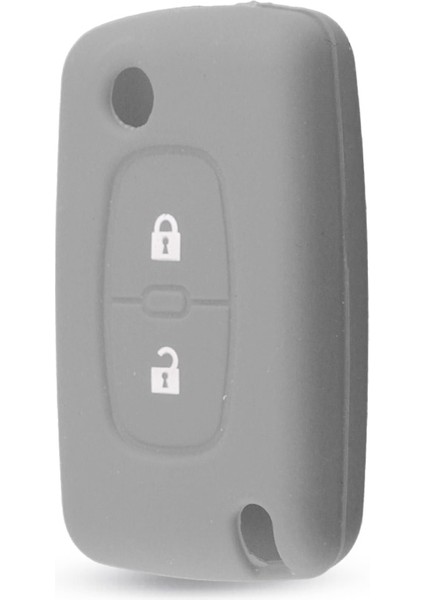 Gri Keyyou 2 Düğme Silikon Uzaktan Anahtar Kılıfı Peugeot Için Citroel Ar Anahtarlık (Yurt Dışından)