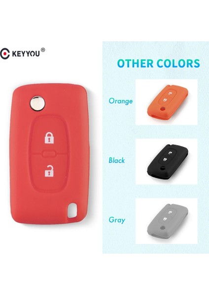 Gri Keyyou 2 Düğme Silikon Uzaktan Anahtar Kılıfı Peugeot Için Citroel Ar Anahtarlık (Yurt Dışından) modelleri