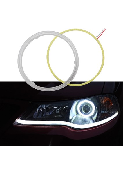 80 mm ve Pc Kapak Stili Cob LED Far Angel Eyes Ampul Halo Halka Lamba Araba Gündüz Çalışan Işık Drl Sis Lambası Dc 12V Şekillendirici Işık Dekoratif Işıklar (Yurt Dışından) fırsatları
