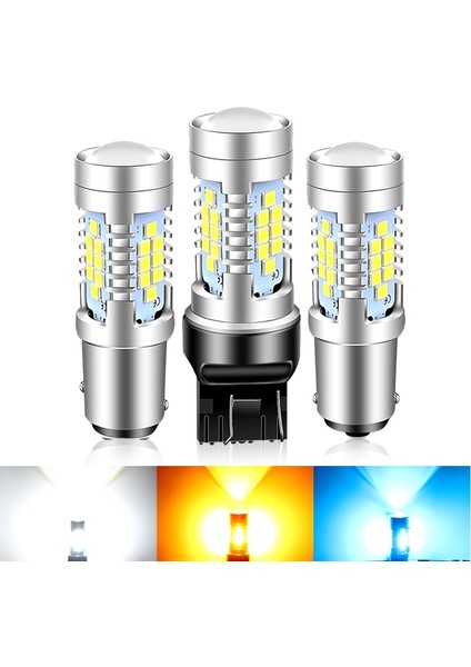 2x 7440 7443 Beyaz Stil -Smd T W21W Baw BAU15S PY21W LED Sinyal Fren Stop Ters Ampul Amber Beyaz (Yurt Dışından)