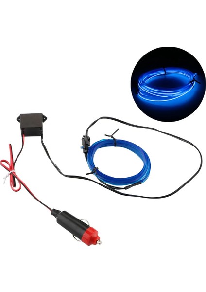 1m Mavi Işık Şeritleri Iç Dekorasyon Dekoratif Lamba Araba 12V LED Soğuk Işıklar Esnek Neon El Tel Araba Şekillendirme (Yurt Dışından)
