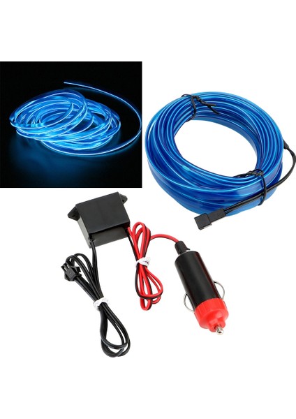1m Mavi Işık Şeritleri Iç Dekorasyon Dekoratif Lamba Araba 12V LED Soğuk Işıklar Esnek Neon El Tel Araba Şekillendirme (Yurt Dışından)