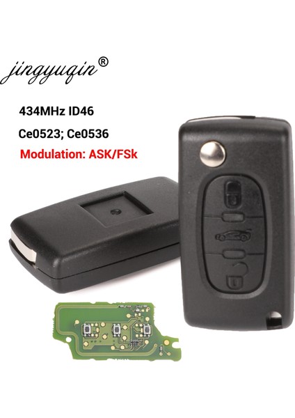 CE0536 Pcb Stili Ask Modülasyonu Jingyuqmhz ID46 Sormak Fsk Araba Anahtarı Için Peugeot Partner Uzaktan Anahtar 3 Düğme CEE0536 (Yurt Dışından)