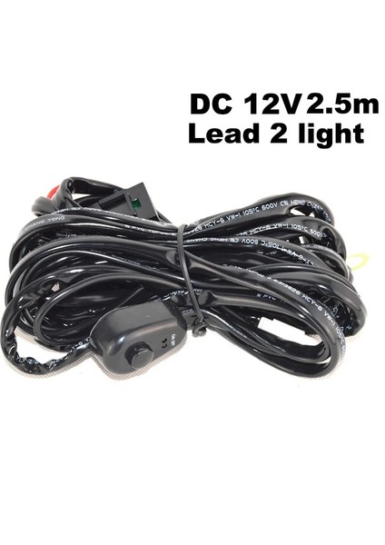 Kablolama 2.5m Kurşun 2 Tarzı Nlpearl Evrensel LED Işık Çubuğu Kablo Demeti Kiti 12V 40AMP Röle Onoff Offroad 4x4 LED Çalışma Işığı Çubuğu Tel Sigorta Anahtarı Kablosu (Yurt Dışından)