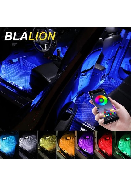 48LED Uygulama B Tipi 48 LED Araba Ayak Işığı LED Iç Ortam Işığı Şeritleri Appuzaktan Ses Kontrolü Muti Renkleri Otomatik Arka Işıklar 12V Atmosfer Lambası (Yurt Dışından) fırsatları