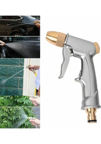 Gümüş Tarzı 1 Adet Bahçe Su Tabancası Hortum Memesi Çok Fonksiyonlu Ev Araba Yıkama Yard Su Püskürtücü Boru Tüp Meme Serpme Araçları (Yurt Dışından)