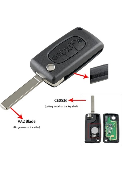 Va2 Bıçak CE0536 Citroen Anahtar 3 Düğmeler Için Qwmend Flip Akıllı Araba Anahtarı Araba Için Citroe Önce Ar Uzaktan Anahtarlar (Yurt Dışından)