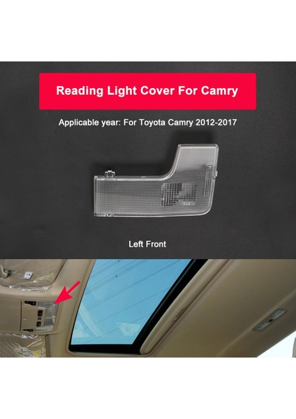 Ön L Tarzı Toyota Camry Için Ön Arka Çatı Okuma Işık Kapağı Dome Harita Lambası Lens Üst Işık Lambası Kapağı (Yurt Dışından)