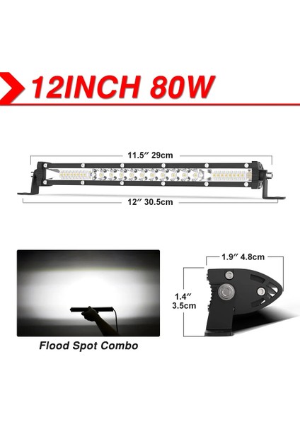 Kombo -12IN-W Stili Naoevo Ince LED Işık Çubuğu W Taşkın Spot Combo Drl Kamyon Suv Atv Traktör Tekne Için Çalışan Işık Offroad LED Bar 12V 24V (Yurt Dışından)
