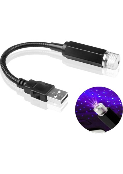 Mor Romantik LED Yıldızlı Gökyüzü Gece Lambası 5V USB Powered Galaxy Star Projektör Lambası Araba Çatı Ev Odası Tavan Dekor Için Tak ve Çalıştır (Yurt Dışından)