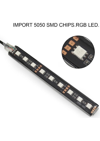 2x9 Pembe LED Bar Araba Iç Arka Işık Ortam Ruh Hali Ayak Işığı Çakmak ile Dekoratif Atmosfer Lambası Oto Aksesuarları 12V (Yurt Dışından)