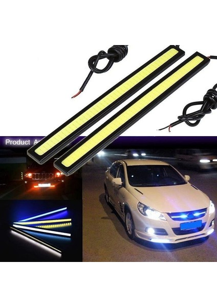 6000K-8000K Tarzı Sarı Ar LED Gündüz Çalışan Işık 12 V 6000KK Su Geçirmez Süper Parlak Cob Drl Sis Lambası Araba Dekoratif Lambalar Şeritler Işık (Yurt Dışından)
