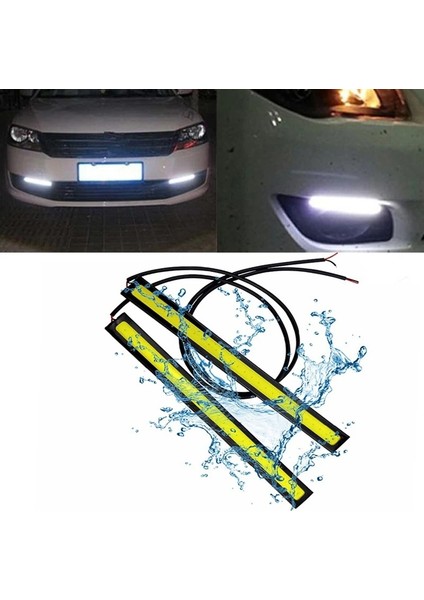 6000K-8000K Tarzı Sarı Ar LED Gündüz Çalışan Işık 12 V 6000KK Su Geçirmez Süper Parlak Cob Drl Sis Lambası Araba Dekoratif Lambalar Şeritler Işık (Yurt Dışından)