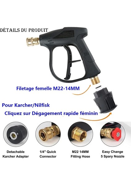 9 M22 14MM Stili Yüksek Basınçlı Su Tabancası Yıkayıcı Nozulları Nilfiskbosch Karcher Için Yıkama Aksesuarları Su Tabancası Yıkayıcı Sabun Köpüğü Püskürtme Nozulları (Yurt Dışından)