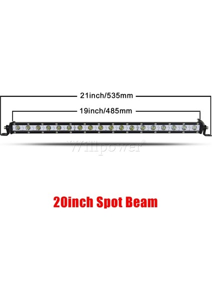 20 Inç Spot Işın Stili Offroad Araba Tek Sıralı Ince LED Işık Çubuğu Jeep Suv Pickup 4x4 Kamyon Kaput Tampon LED Bar Sis Sürüş Lambası (Yurt Dışından)