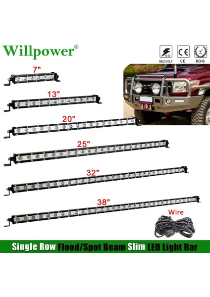 20 Inç Spot Işın Stili Offroad Araba Tek Sıralı Ince LED Işık Çubuğu Jeep Suv Pickup 4x4 Kamyon Kaput Tampon LED Bar Sis Sürüş Lambası (Yurt Dışından) fiyatları