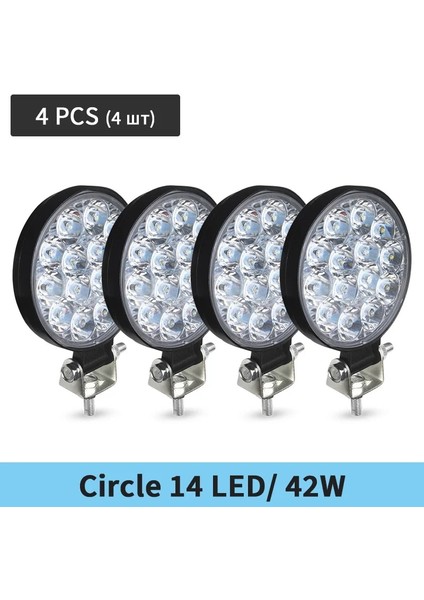 42W 4 Adet Tarzı Araba LED Çalışma Işığı Md 27 Watt 48 Watt Dc Volt Parlak Sel Spotları Kamyon 4x4 4WD (Yurt Dışından)