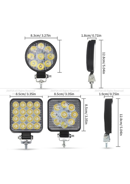 Kumral Tarzı Yeni LED Işık Çubuğu 48W LED Bar 16BARRA Kare Spot Off Road LED Çalışma Işığı 12V 24V 27W Araba Kamyon 4x4 4WD Araba Suv Atv (Yurt Dışından) fiyatları