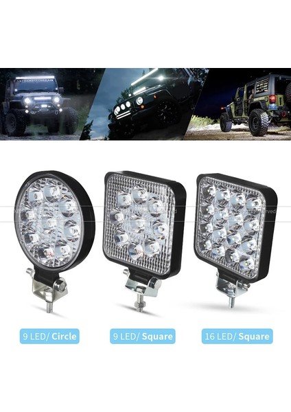 Kumral Tarzı Yeni LED Işık Çubuğu 48W LED Bar 16BARRA Kare Spot Off Road LED Çalışma Işığı 12V 24V 27W Araba Kamyon 4x4 4WD Araba Suv Atv (Yurt Dışından) indirimleri