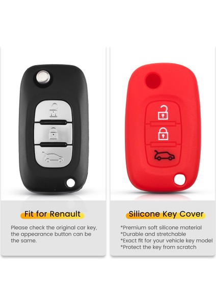 Kırmızı Stil Keyyou Silikon Anahtar Kılıfı Renault Fluence Clio Megane Mercedes Lada Vesta Granta Xray Kalina Priora Sedan Sport (Yurt Dışından) fırsatları